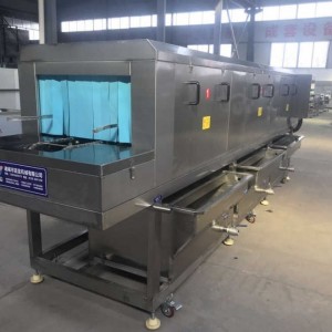 中央廚房長龍洗碗機出租 工廠食堂大型流水線洗碗機 周轉(zhuǎn)箱清洗機