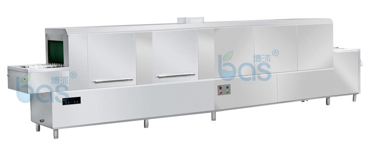 博沭酒店食堂全自動(dòng)商用大型洗碗機(jī)長龍式BS3600B洗碗機(jī)帶烘干機(jī)