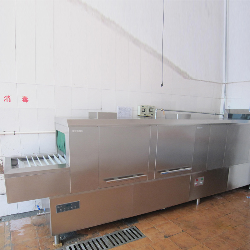 博沭酒店食堂全自動(dòng)商用大型洗碗機(jī)長龍式BS3600B洗碗機(jī)帶烘干機(jī)