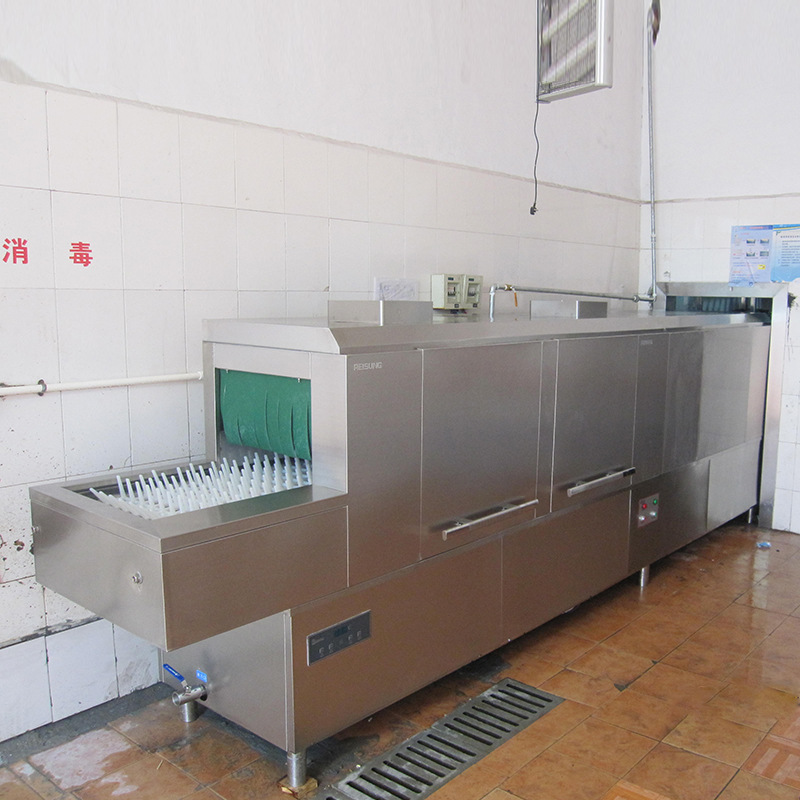 博沭酒店食堂全自動(dòng)商用大型洗碗機(jī)長龍式BS3600B洗碗機(jī)帶烘干機(jī)