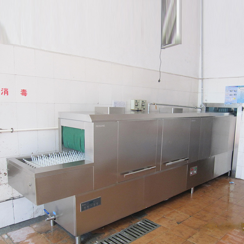 博沭酒店食堂全自動(dòng)商用大型洗碗機(jī)長龍式BS3600B洗碗機(jī)帶烘干機(jī)