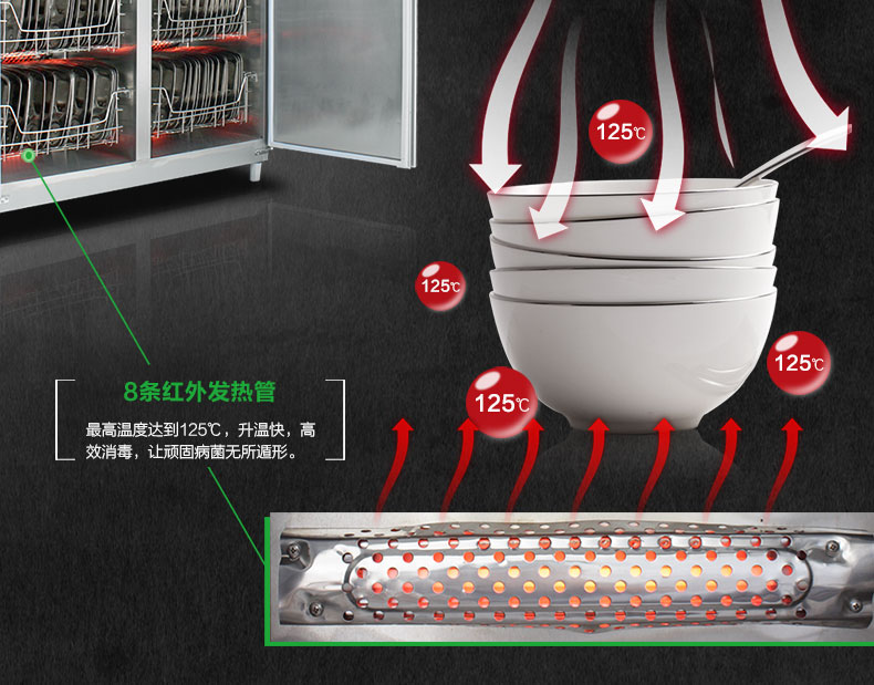 圣托 雙門(mén)全不銹鋼消毒柜 立式 商用高溫碗柜 酒店熱風(fēng)循環(huán) D2/D8