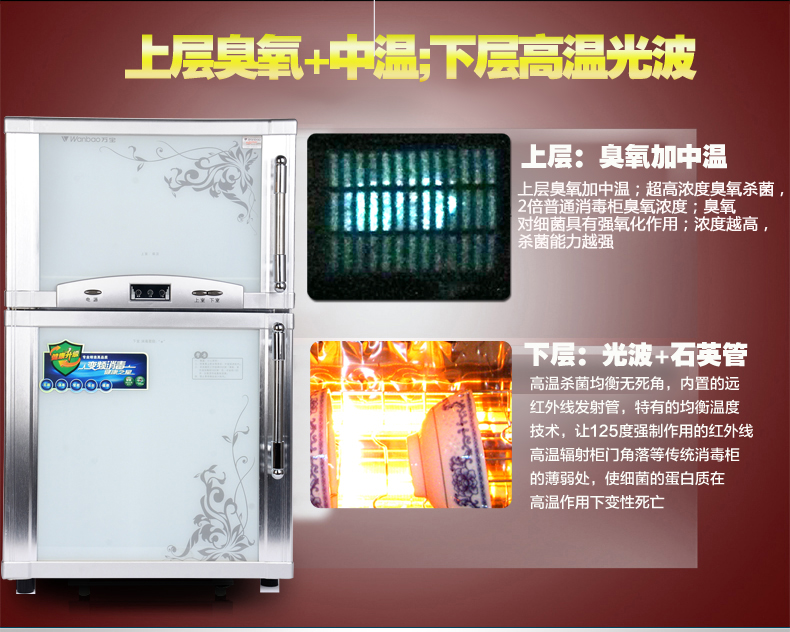 ZTP78升不銹鋼雙門立式餐具碗柜消毒柜迷你家用高溫定時(shí)商用