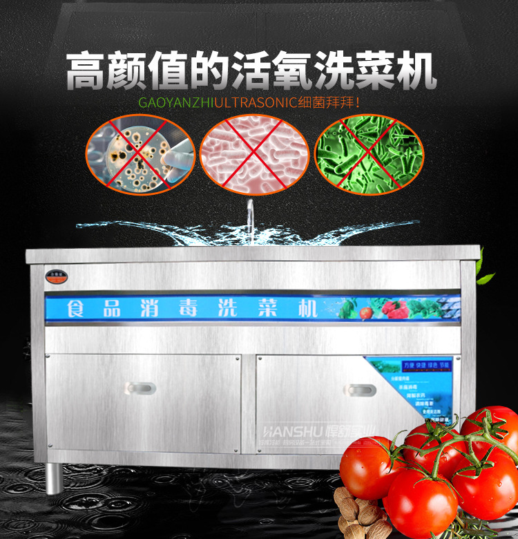 悍舒商用臭氧氣泡消毒洗菜機(jī) 果蔬清洗機(jī) 商用全自動洗菜設(shè)備