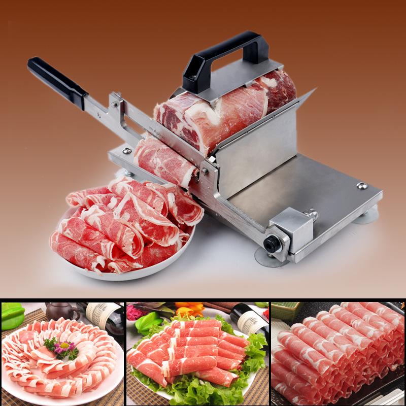 羊肉切片機(jī) 手動(dòng)家用商用切肉機(jī) 切肥牛片羊肉卷土豆絲刨肉機(jī)