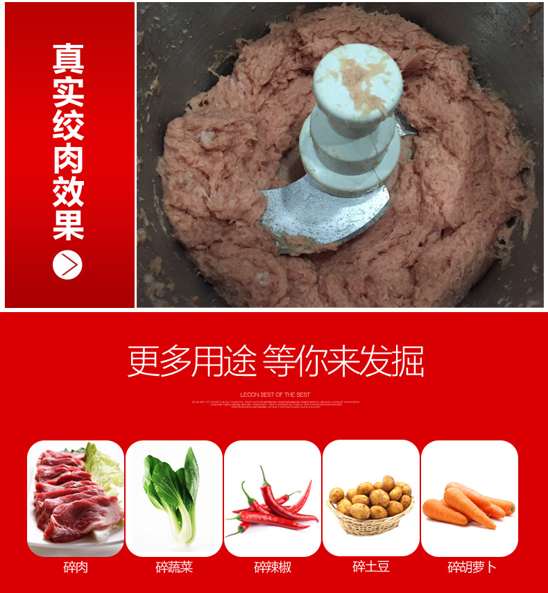 睿美家用多功能電動(dòng)商用絞肉機(jī) 商用碎肉機(jī)切碎機(jī)絞餡機(jī)蒜蓉機(jī)6L