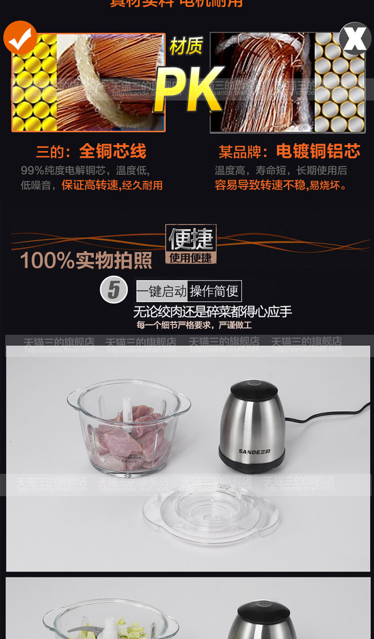 工廠直銷(xiāo)電動(dòng)玻璃絞肉機(jī)家用電動(dòng)多功能不銹鋼攪碎菜拌機(jī)商用家用