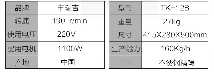 豐瑞吉 22型(12型B)電動商用多功能不銹精鑄鋼灌腸絞牛肉絞肉機(jī)