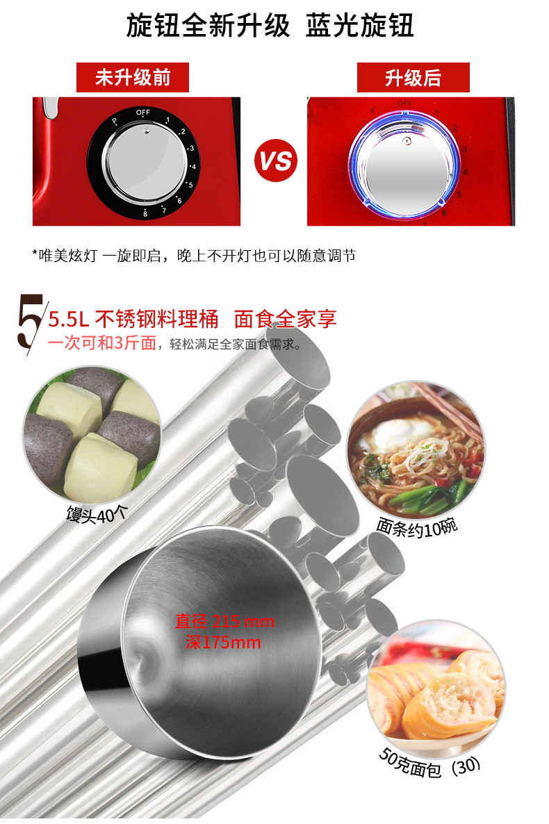 beow/貝奧BO-C05和面機(jī)家用自動(dòng)揉面機(jī) 電動(dòng)廚師機(jī) 商用絞肉機(jī)