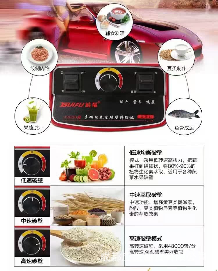 大功率商用破壁料理機(jī)家用現(xiàn)磨豆?jié){機(jī)碎冰沙家用電器攪拌會(huì)銷(xiāo)禮品