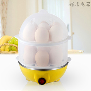 正邦樂煮蛋器自動(dòng)斷電 不銹鋼多功能迷你蒸蛋器雙層批發(fā)小家電