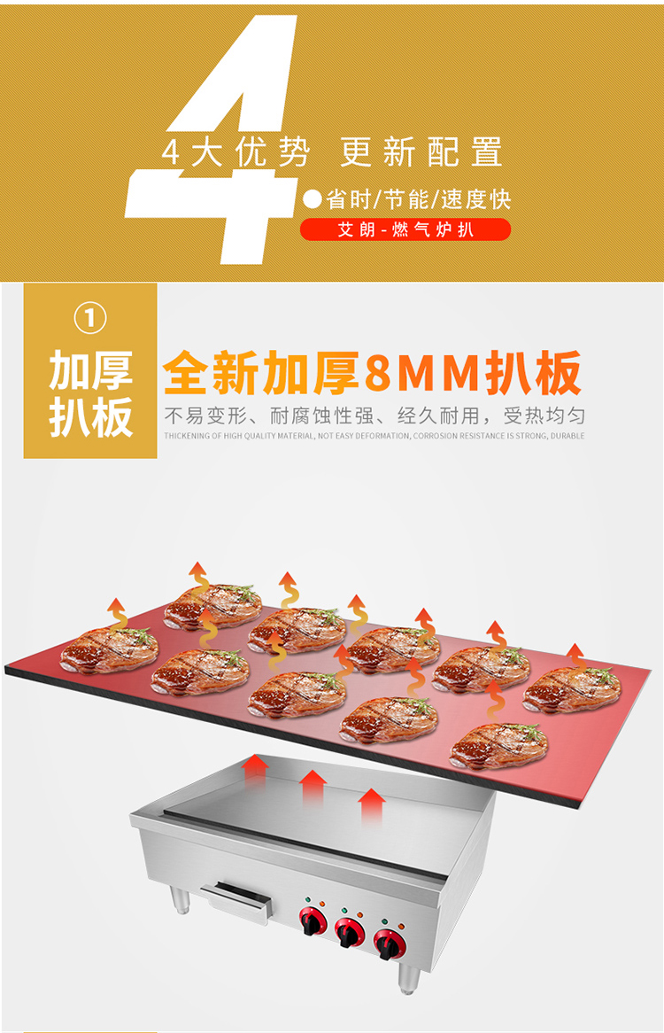 臺(tái)灣鐵板燒炒飯?jiān)O(shè)備牛排機(jī)商用鐵板魷魚(yú)電扒爐手抓餅機(jī)器