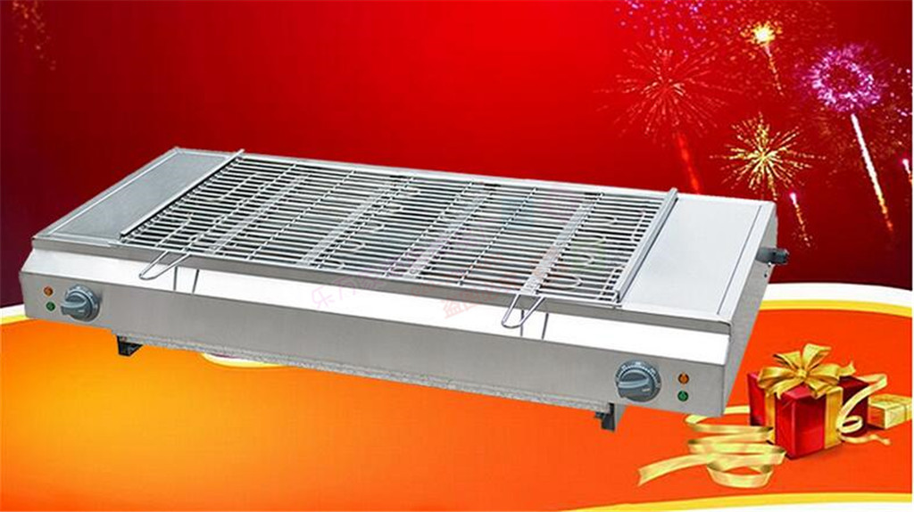 杰億商用環(huán)保燒烤爐電無煙燒烤爐FY-Q120不銹鋼加寬烤面筋烤生蠔