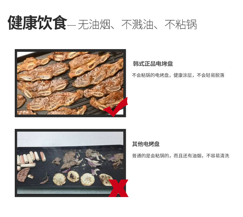 韓式無煙燒烤機(jī)燒烤爐韓式電烤爐家用商用鐵板電烤盤烤肉鍋不沾