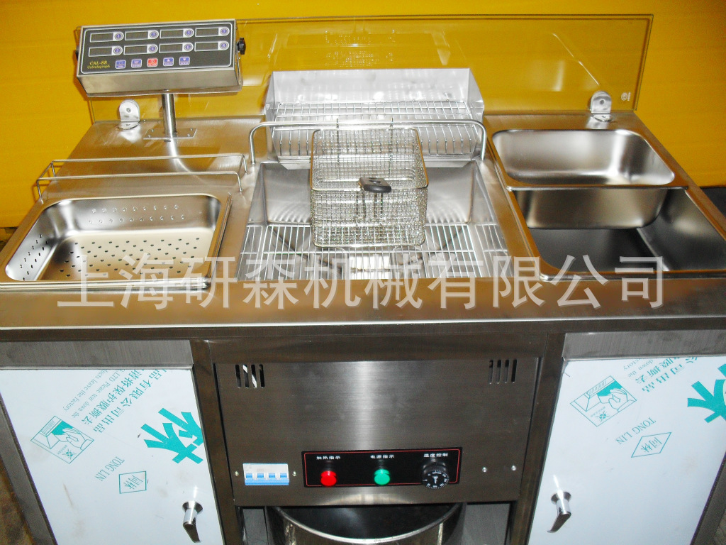 優(yōu)質(zhì)多用高效油炸鍋 一體商用電熱油炸鍋 流動(dòng)式炸雞排工作臺(tái)