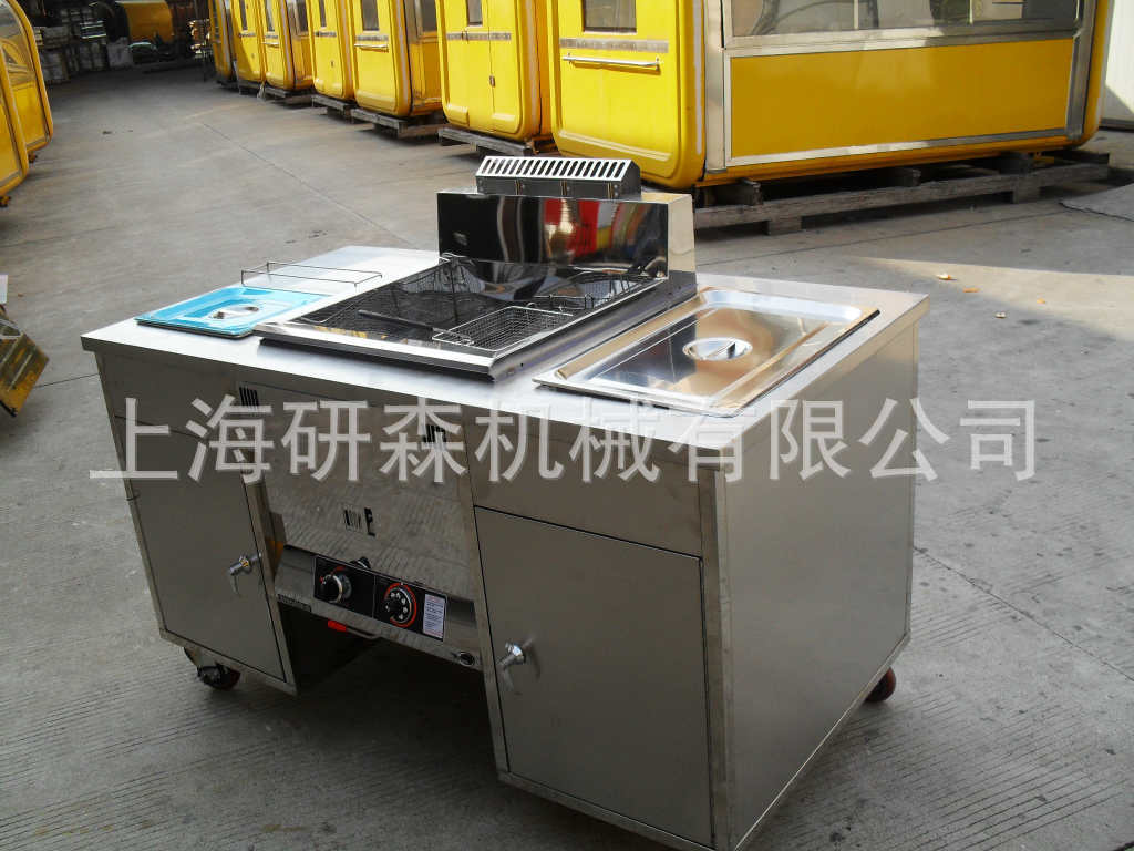 優(yōu)質(zhì)多用高效油炸鍋 一體商用電熱油炸鍋 流動(dòng)式炸雞排工作臺(tái)
