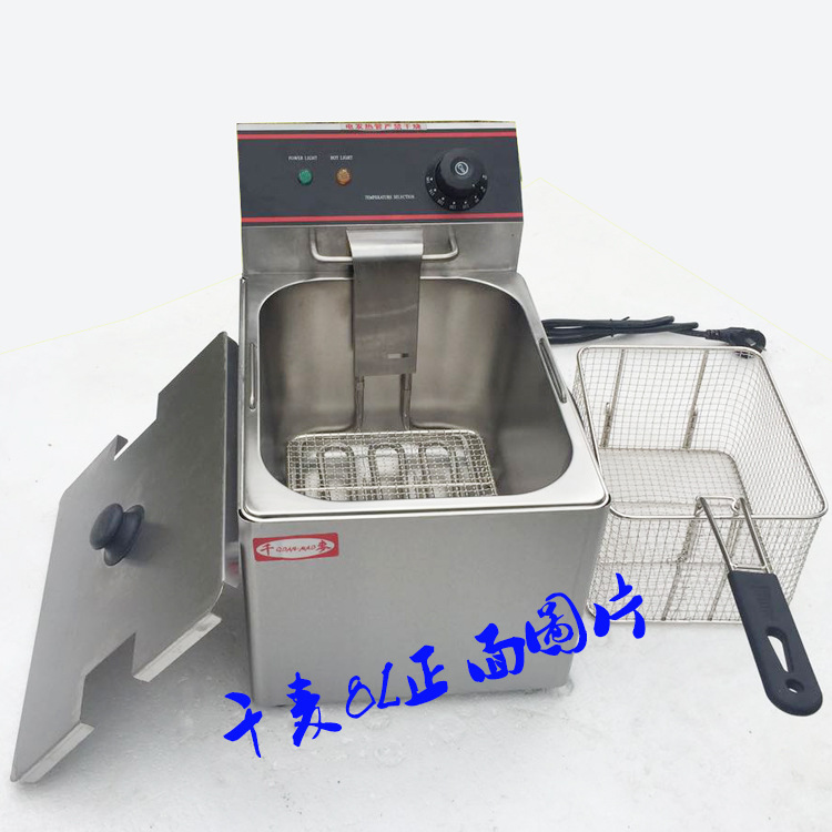 新粵?？頔F-4L/6L/8L/11L-2商用單缸電炸爐食品加工油炸鍋雙缸鍋