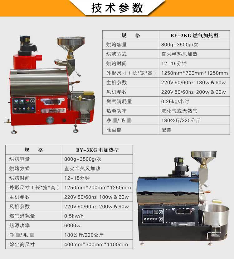 BY-3KG 精品咖啡烘豆機(jī) 商用咖啡豆烘焙機(jī) 高效節(jié)能 食品烘干機(jī)