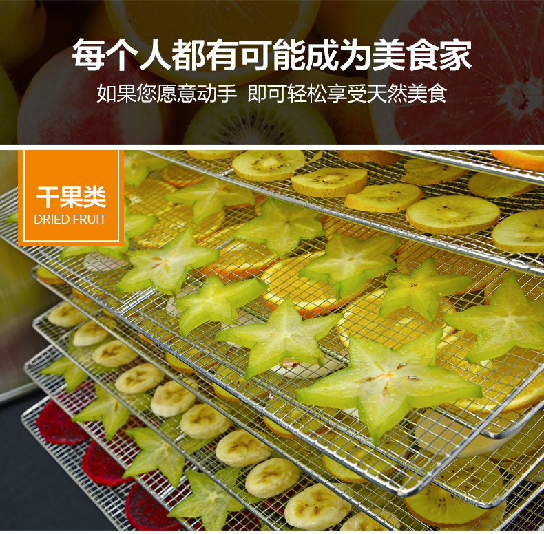 商用大容量不銹鋼干果機(jī)水果蔬菜脫水風(fēng)干寵物食品食物烘干機(jī)