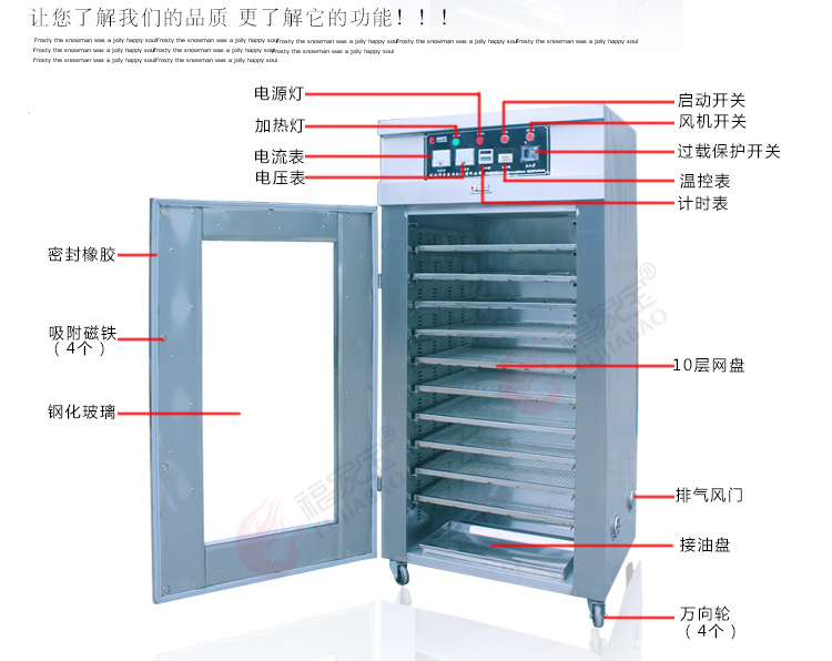 商用食品烘干機(jī) 干燥箱蔬菜藥材物風(fēng)干機(jī) 臘腸海鮮香腸牛肉烘干箱