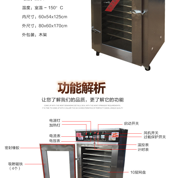 食品烘干機 商用臘腸臘肉風干設備 海產(chǎn)品干烘箱 蔬菜水果風干箱