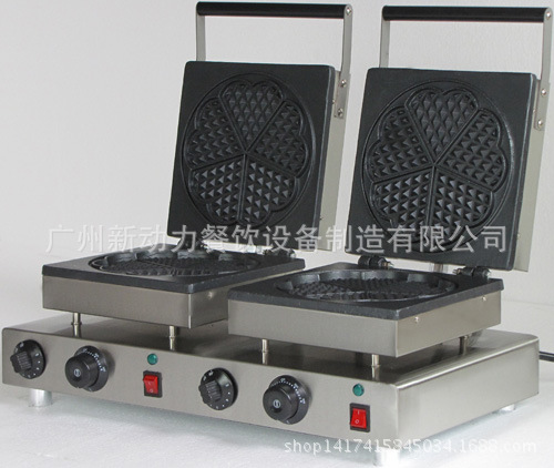 商用雙頭心形蛋糕機(jī)，煎餅機(jī)，烘焙華夫餅機(jī)器 愛心華夫機(jī)