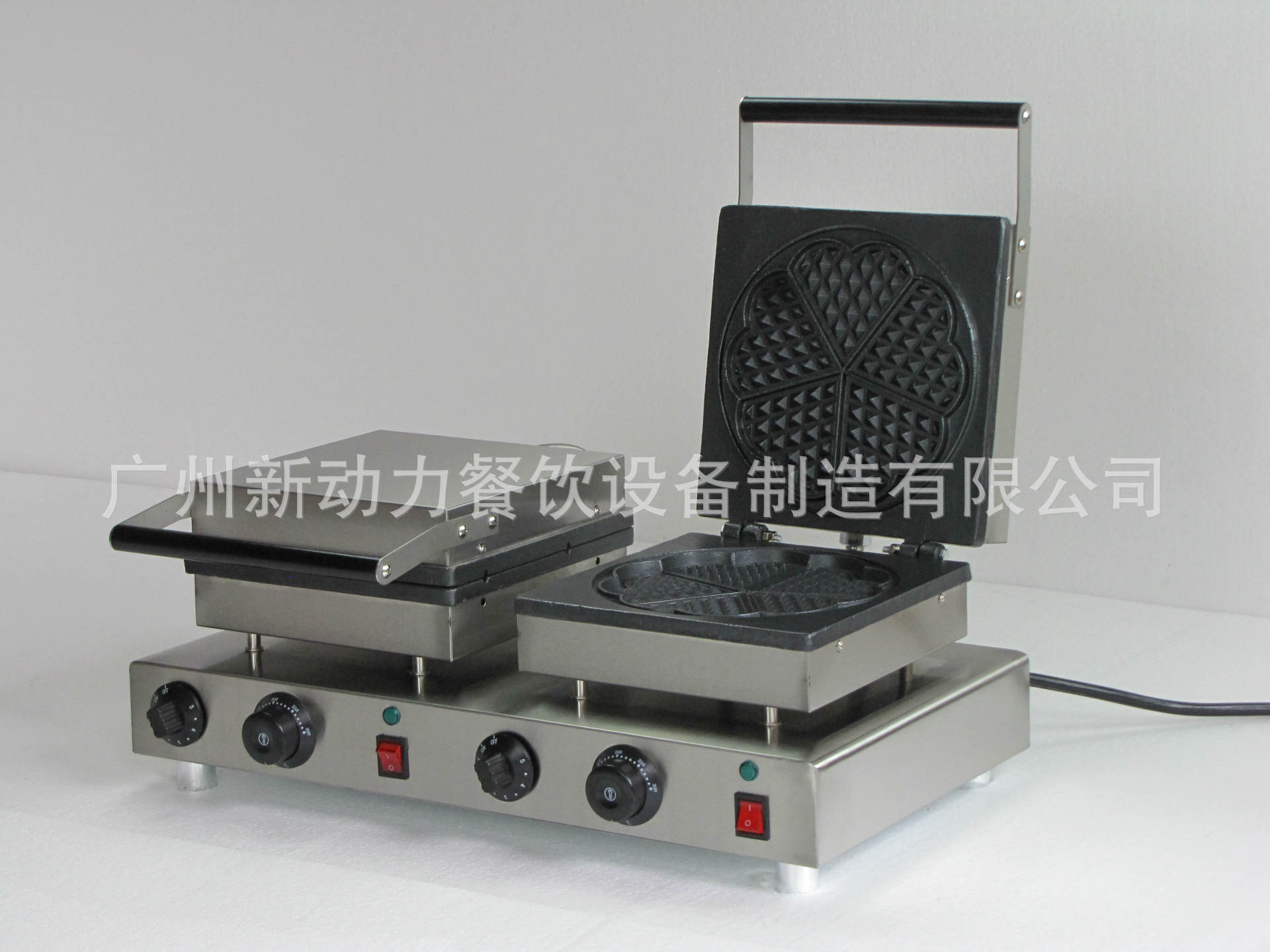 商用雙頭心形蛋糕機(jī)，煎餅機(jī)，烘焙華夫餅機(jī)器 愛心華夫機(jī)