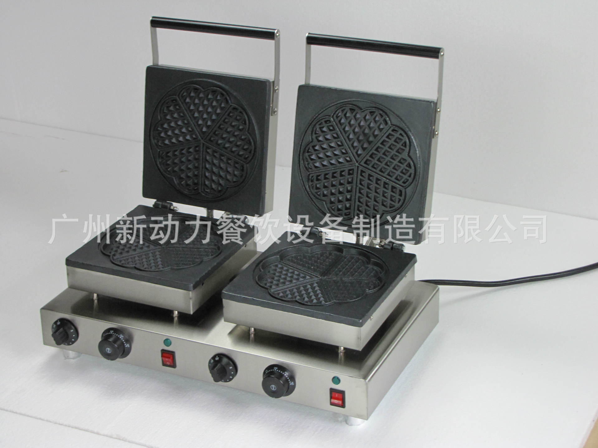 商用雙頭心形蛋糕機(jī)，煎餅機(jī)，烘焙華夫餅機(jī)器 愛心華夫機(jī)