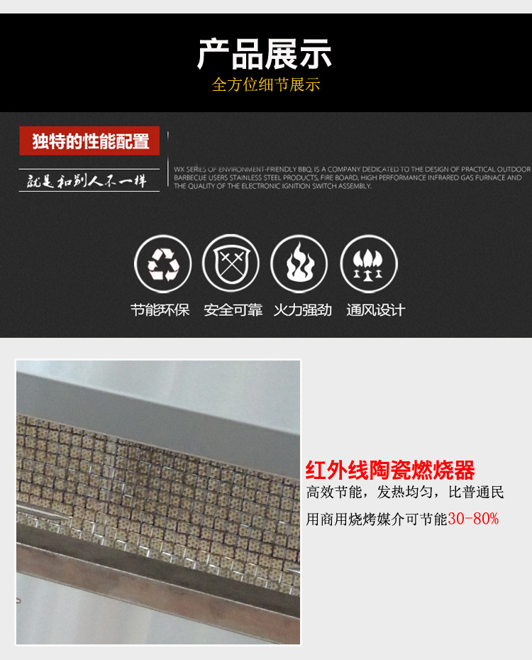 昆粵SGJ-9P燃?xì)饪绝啝t烤雞爐 商用爐烤乳豬烤叉燒透視玻璃烤烤爐