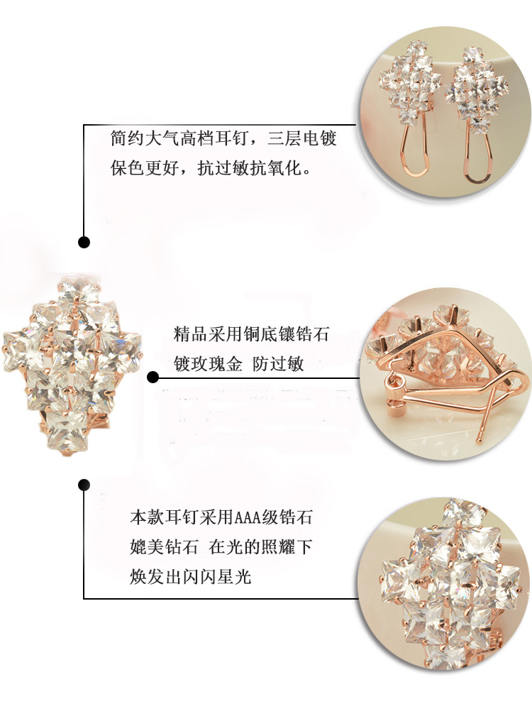2017新款高檔歐美外貿鋯石耳環(huán)時尚防過敏耳飾耳釘廠家批發(fā)