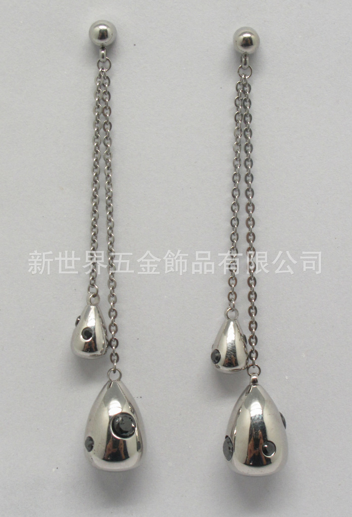 廠家專(zhuān)業(yè)生產(chǎn) 鑲鉆水滴幾何型耳環(huán) 不銹鋼鈦鋼耳環(huán)飾品 定制批發(fā)
