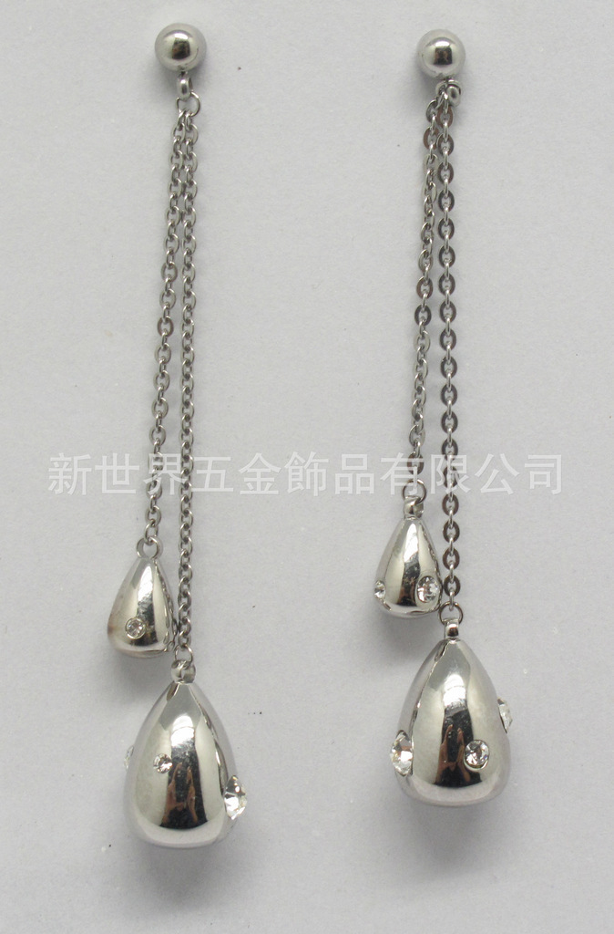 廠家專(zhuān)業(yè)生產(chǎn) 鑲鉆水滴幾何型耳環(huán) 不銹鋼鈦鋼耳環(huán)飾品 定制批發(fā)