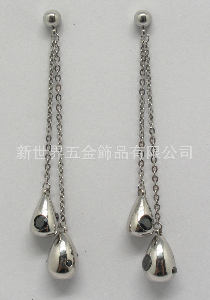 廠家專(zhuān)業(yè)生產(chǎn) 鑲鉆水滴幾何型耳環(huán) 不銹鋼鈦鋼耳環(huán)飾品 定制批發(fā)