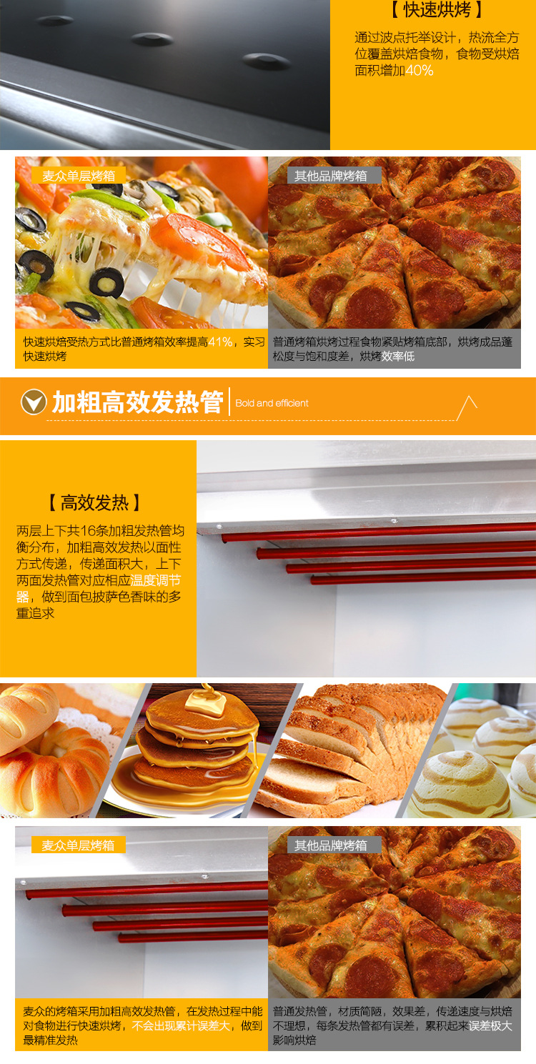 麥眾烤箱二層二盤(pán)商用電烤箱烘焙披薩爐電烘爐雙層烘焙烘爐烤箱