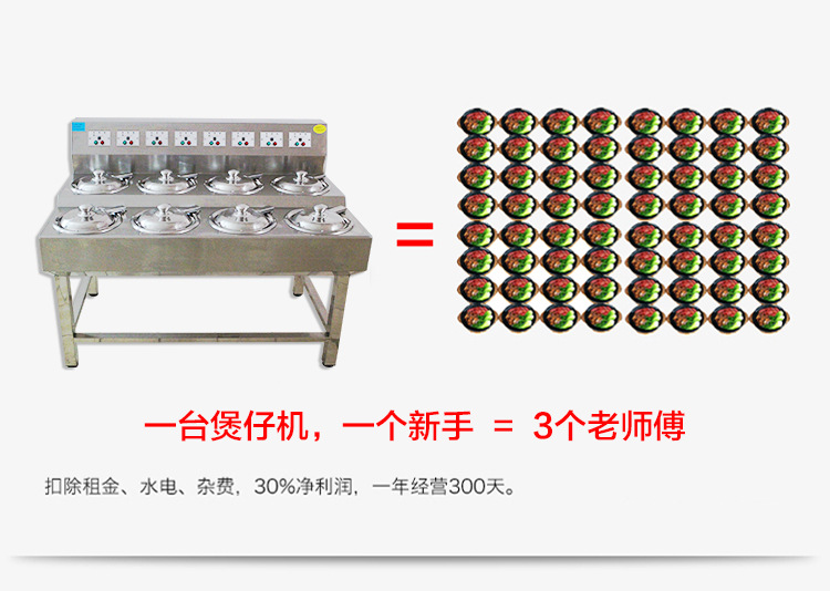 全自動(dòng)電煲仔飯機(jī) 商用智能數(shù)碼電8頭單層雙排錫紙煲仔爐廠家直銷(xiāo)
