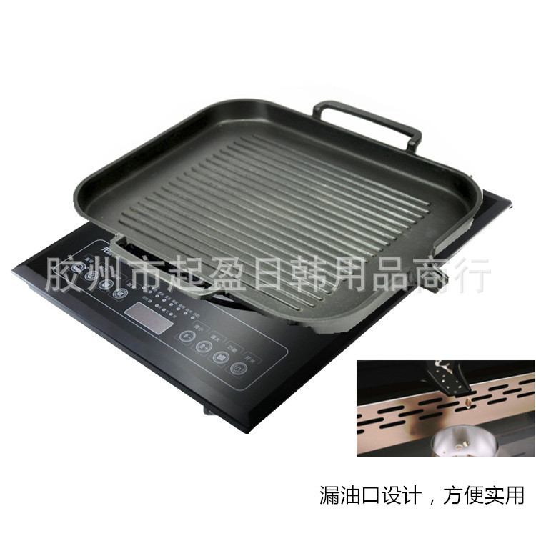 出廠價批發(fā)韓式電磁爐烤盤 方形燒烤盤鐵板燒無煙不粘烤肉鍋