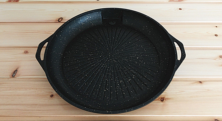 鋁合金燒烤盤(pán) 廠家批發(fā)便捷式戶外爐具 韓式麥飯石復(fù)合底不沾烤盤(pán)