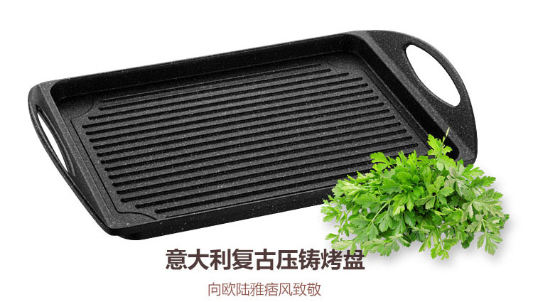 ADC工廠(chǎng)直銷(xiāo)壓鑄燒烤盤(pán)家用戶(hù)外牛排烤盤(pán)鐵板燒 烤肉煎盤(pán)