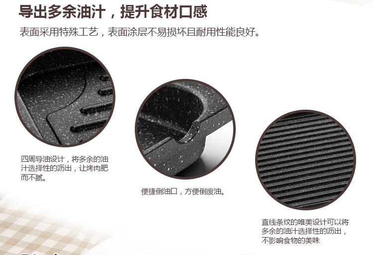 ADC工廠(chǎng)直銷(xiāo)壓鑄燒烤盤(pán)家用戶(hù)外牛排烤盤(pán)鐵板燒 烤肉煎盤(pán)