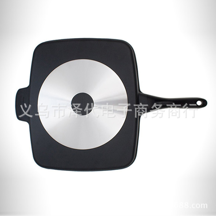 外貿(mào)出口中東五合一多用分格平底煎鍋 黑色方形烤盤(pán) magic pan