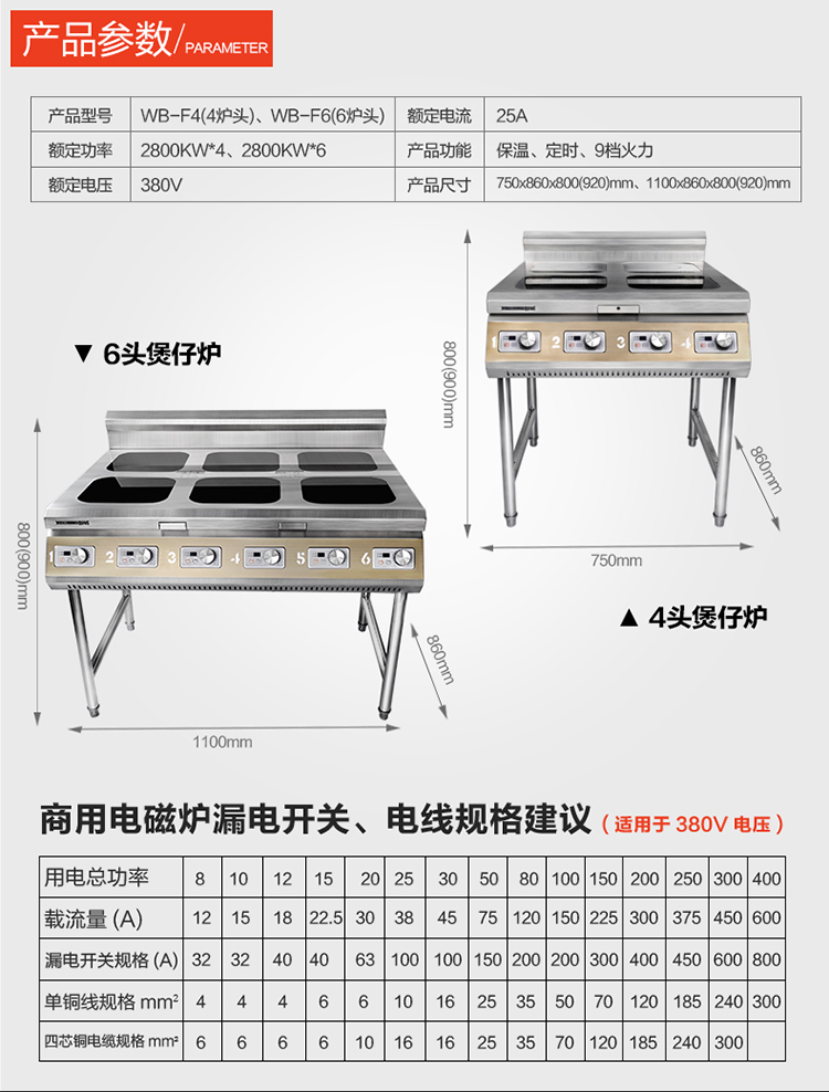 六頭煲仔爐商用電磁爐多頭電磁爐四眼煲粥爐煲仔飯機(jī)東莞廠家直銷(xiāo)