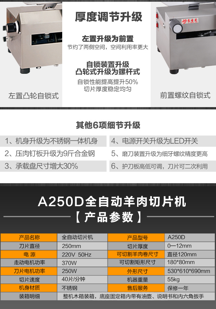 10寸不銹鋼切肉機(jī)商用肥牛羊肉卷切片機(jī)電動刨肉機(jī)全自動刨片機(jī)