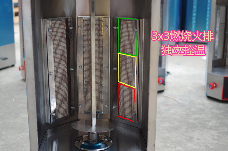 商用三控燃氣烤肉機土耳其烤肉機巴西自動烤肉爐旋轉(zhuǎn)烤爐中東燒