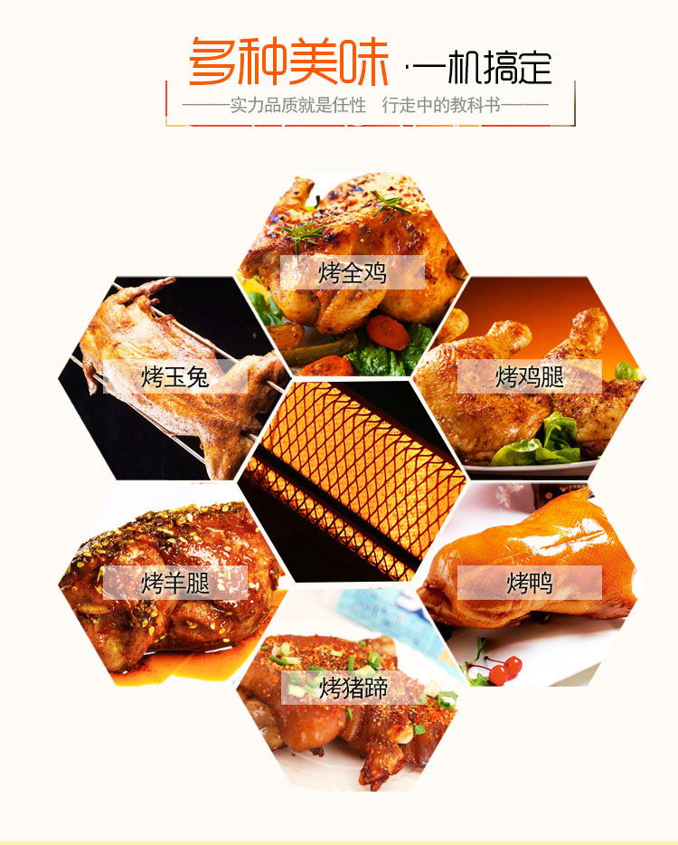 自動(dòng)旋轉(zhuǎn)搖滾烤雞爐商用無煙烤雞車6排底部加熱廠家直銷