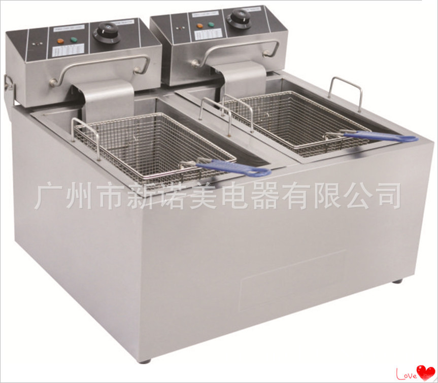 廣州廠家供應(yīng)電炸爐 油炸鍋 臺式雙缸商用電炸爐 炸薯條炸雞翅機