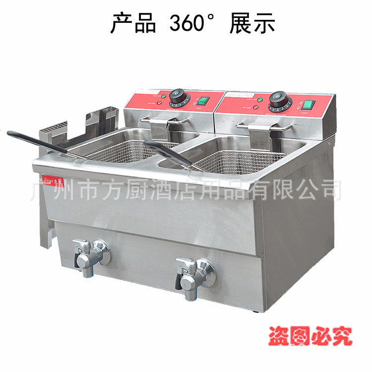 杰億雙缸雙篩電炸爐 FY-12L-2商用煎炸鍋油炸爐炸雞炸薯?xiàng)l小吃機(jī)