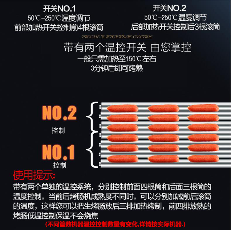 九棍滾筒式烤香腸機(jī) 唯利安正品HD-09 商用專業(yè)烤丸子魚蛋熱狗機(jī)