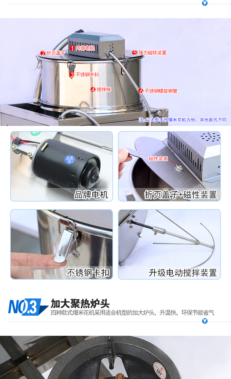 2016美式球形燃?xì)獗谆C(jī)商用全自動(dòng)電動(dòng)手搖手抄大型爆米花機(jī)