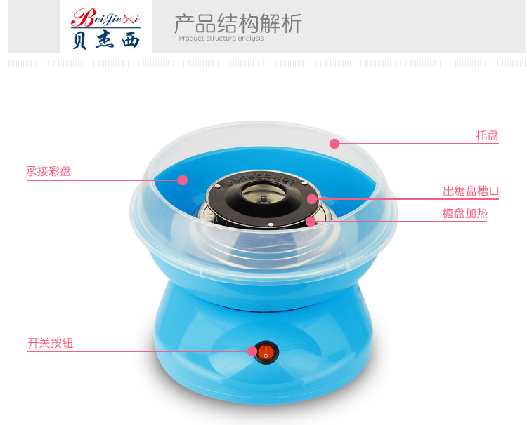 兒童棉花糖機(jī)器電動商用 全自動家用棉花糖機(jī)可用硬糖