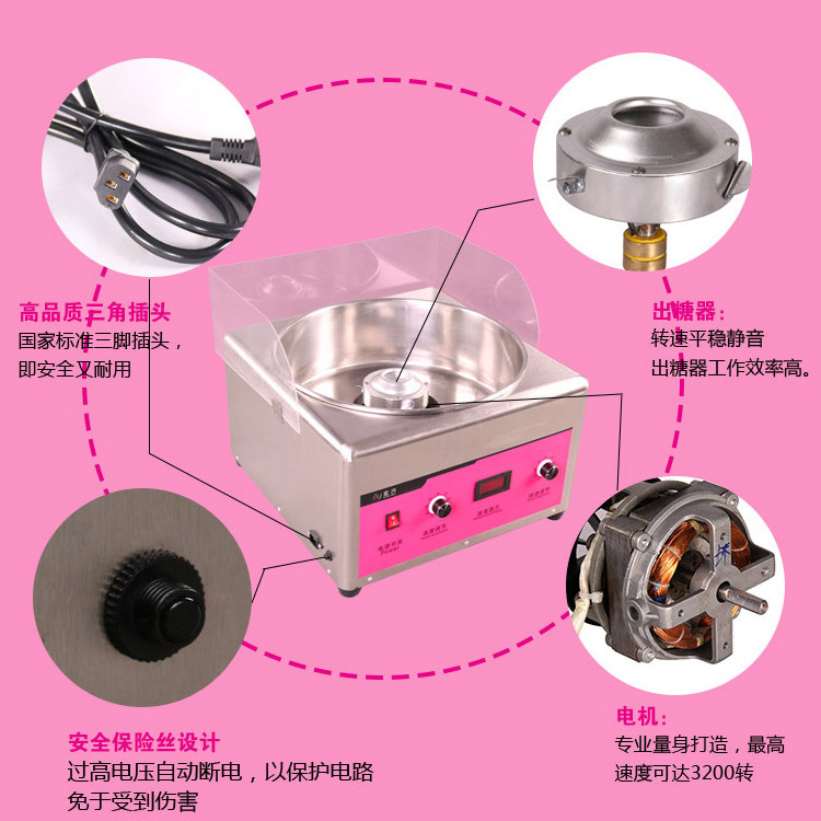 格琳斯棉花糖機(jī)商用電動電熱可調(diào)速花式拉絲藝術(shù)棉花糖機(jī)廠家直銷